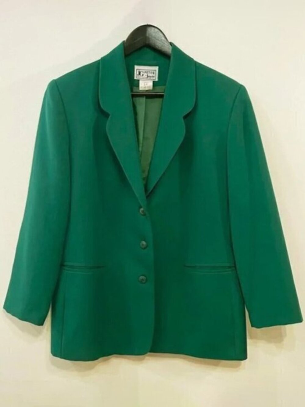 EUC Vintage Wool Blend Single-Breasted Blazer Forest Green 12, L